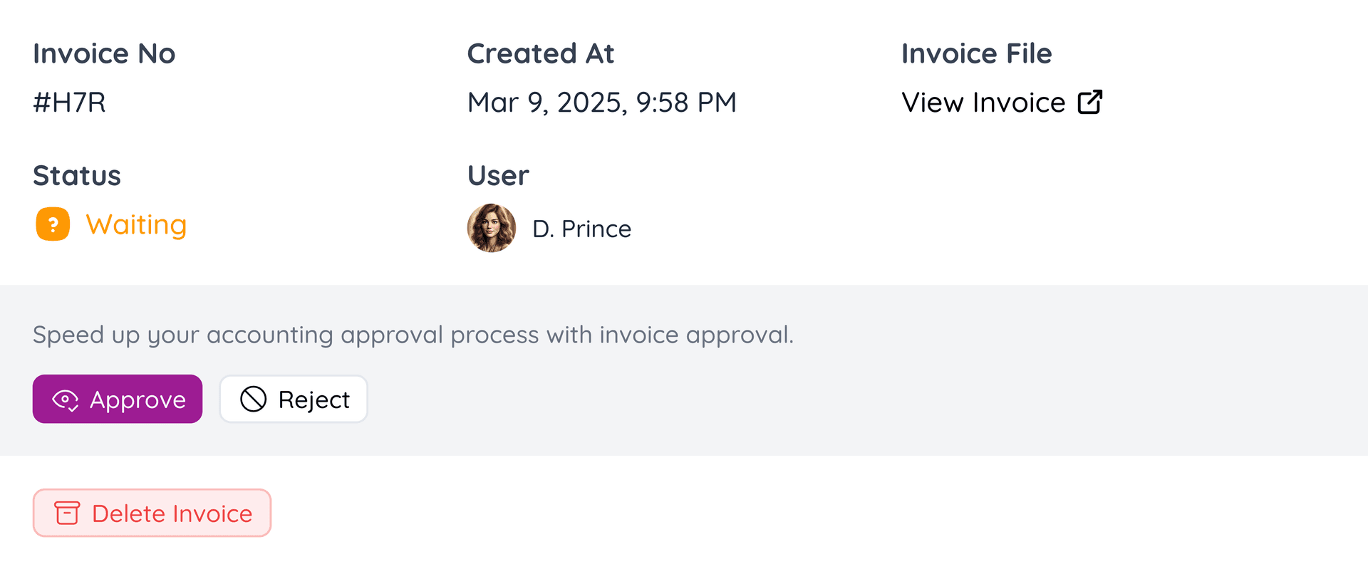Expense approval dashboard showing sync status with accounting tools